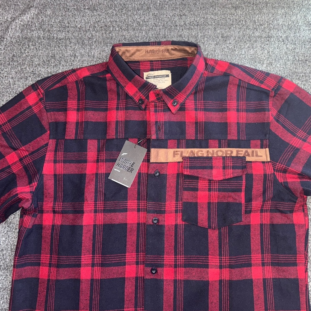 FLAG NOR FAIL - MEN'S FOREVER FLANNEL - RED XL - NEW, NEVER WORN